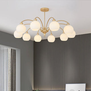 Lustra Lustre Sculptural Verre Doré Moderne 8-Lumières