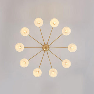Lustra Lustre Sculptural Verre Doré Moderne 8-Lumières