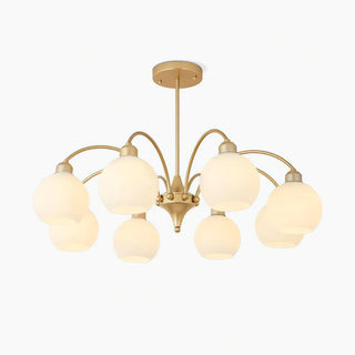 Lustra Lustre Sculptural Verre Doré Moderne 8-Lumières