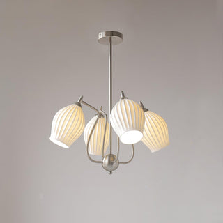 Lustra Lustre en Céramique Canneleur Sculptural en Verre Élégant