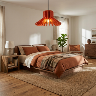 Sculptural Layered Felt Pendant Lamp-Neutral Decor
