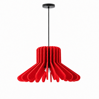 Sculptural Layered Felt Pendant Lamp-Neutral Decor