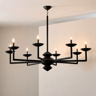 Sculptural Plaster Candelabra Chandelier-Neutral Decor