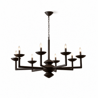 Sculptural Plaster Candelabra Chandelier-Neutral Decor