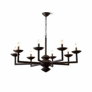 Sculptural Plaster Candelabra Chandelier-Neutral Decor
