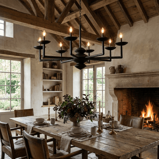 Sculptural Plaster Candelabra Chandelier-Neutral Decor