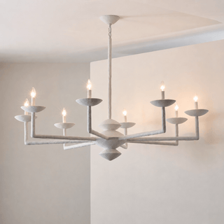 Sculptural Plaster Candelabra Chandelier-Neutral Decor