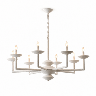 Sculptural Plaster Candelabra Chandelier-Neutral Decor