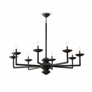Sculptural Plaster Candelabra Chandelier-Neutral Decor