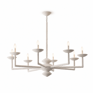 Sculptural Plaster Candelabra Chandelier-Neutral Decor