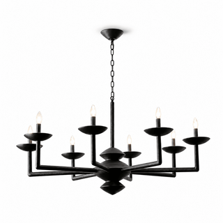Sculptural Plaster Candelabra Chandelier-Neutral Decor