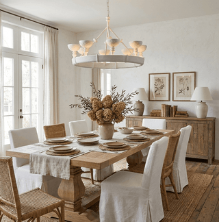 Sculptural Plaster Chalice Chandelier-Neutral Decor