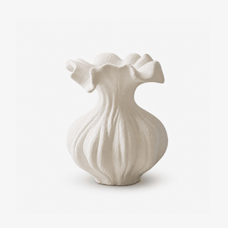 Sculptural Sand Texture Ivory Vase-Neutral Decor