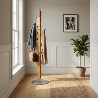 Sculptural Wood Coat Tree-Neutral Decor
