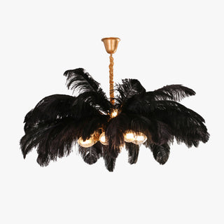 O'Moore Suspension Fleur Moderne, Cuivre/Plume, 8 Couleur, Salon