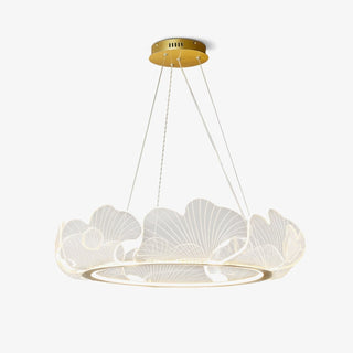 Lustra Suspension en Acrylique Givré Anneau Floral