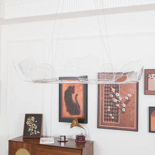 Lustra Suspension en Acrylique Givré Anneau Floral