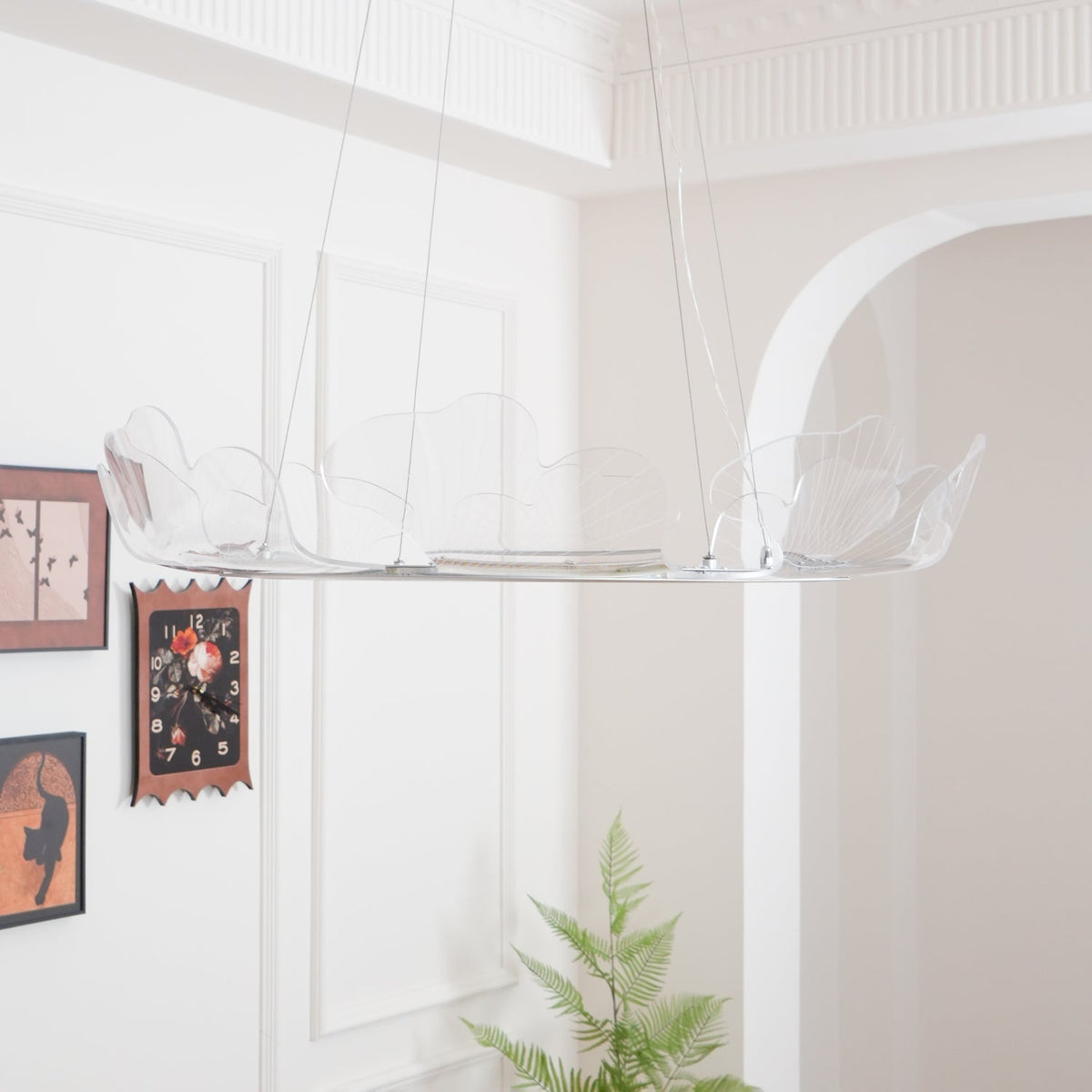 Darenessa Suspension en Acrylique Givré Anneau Floral