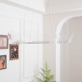 Lustra Suspension en Acrylique Givré Anneau Floral