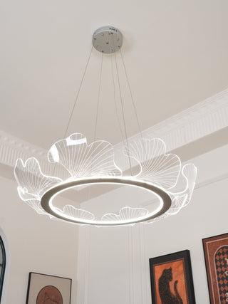 Lustra Suspension en Acrylique Givré Anneau Floral