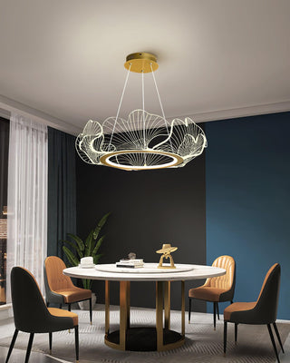 Lustra Suspension en Acrylique Givré Anneau Floral