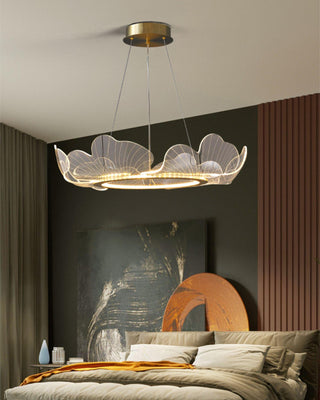 Lustra Suspension en Acrylique Givré Anneau Floral