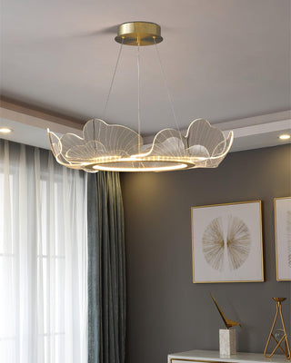 Lustra Suspension en Acrylique Givré Anneau Floral