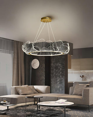 Lustra Suspension en Acrylique Givré Anneau Floral