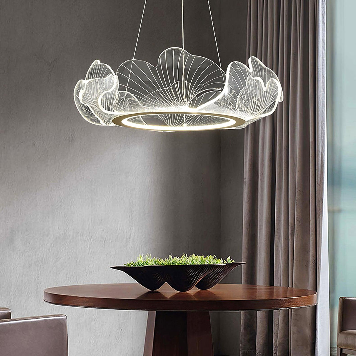 Darenessa Suspension en Acrylique Givré Anneau Floral