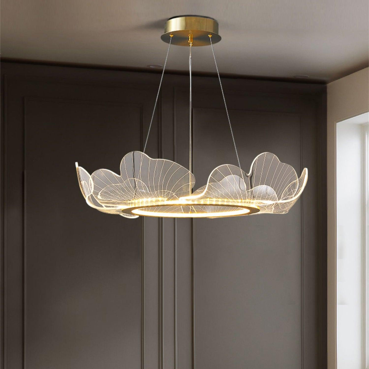 Darenessa Suspension en Acrylique Givré Anneau Floral