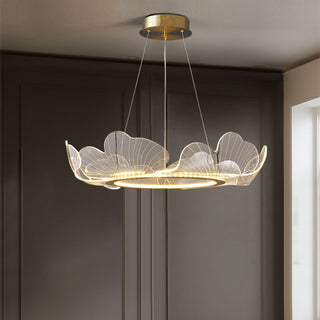 Lustra Suspension en Acrylique Givré Anneau Floral