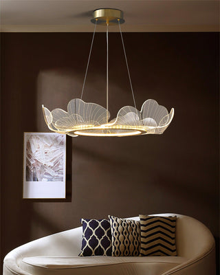 Lustra Suspension en Acrylique Givré Anneau Floral