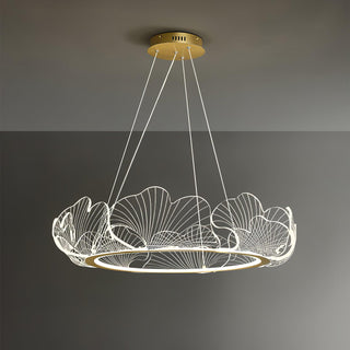 Lustra Suspension en Acrylique Givré Anneau Floral