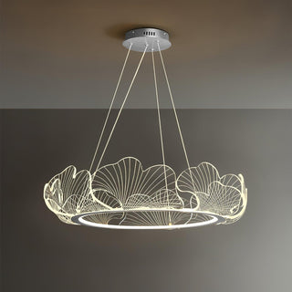 Lustra Suspension en Acrylique Givré Anneau Floral