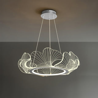Lustra Suspension en Acrylique Givré Anneau Floral