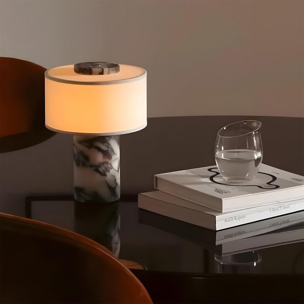 Close-up of the textured base of the Sediment Table Lamp.