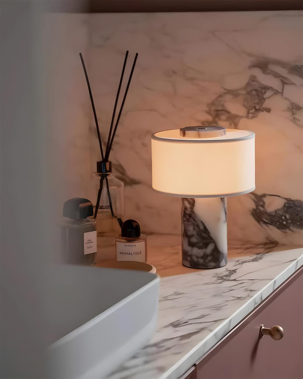 The lamp base shown without the lampshade.