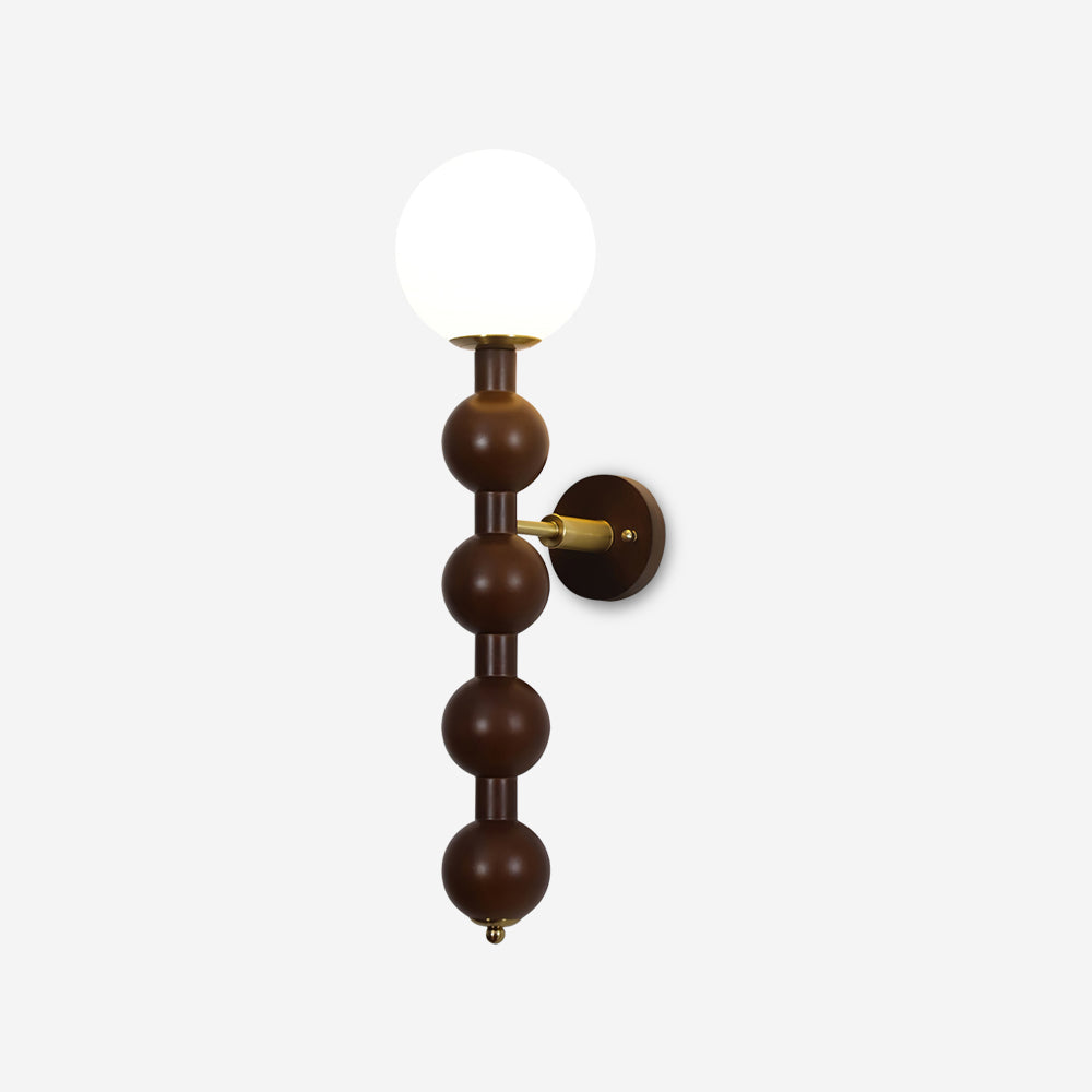 Wall Lamp Gourd in Metal Wood and Glass Modern Style-Neutral Decor
