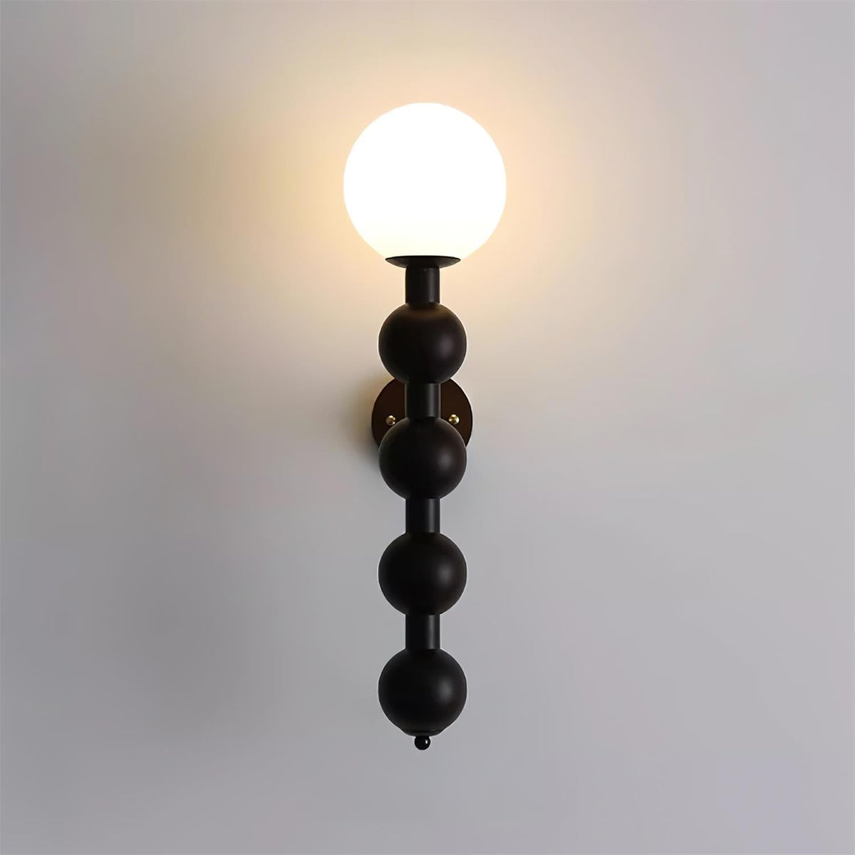 Wall Lamp Gourd in Metal Wood and Glass Modern Style-Neutral Decor