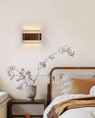 Ritta Lampe Murale Arc Fini Bois Travertin-Luire