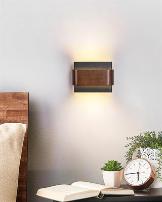 Ritta Lampe Murale Arc Fini Bois Travertin-Luire