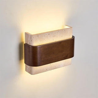 Ritta Lampe Murale Arc Fini Bois Travertin-Luire