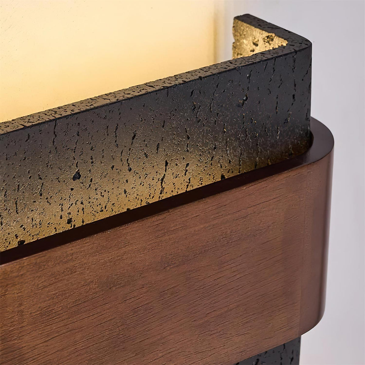 Niv Lampe Murale Arc Fini Bois Travertin-Cielum