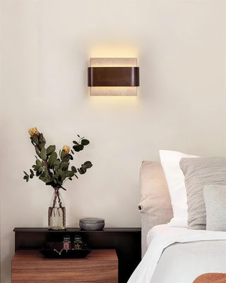 Ritta Lampe Murale Arc Fini Bois Travertin-Luire
