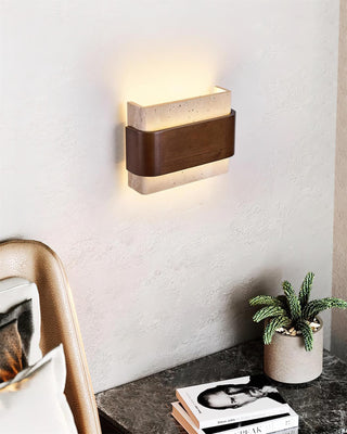 Ritta Lampe Murale Arc Fini Bois Travertin-Luire