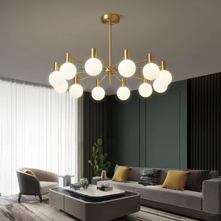 Lustra Lustre Globe En Verre Cadre Doré Moderne