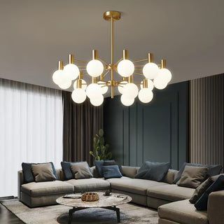 Lustra Lustre Globe En Verre Cadre Doré Moderne