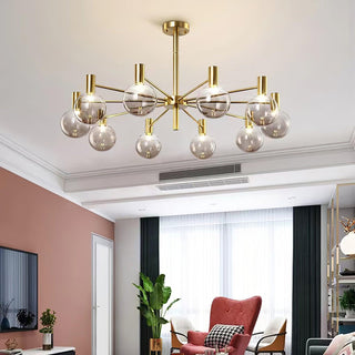 Lustra Lustre Globe En Verre Cadre Doré Moderne