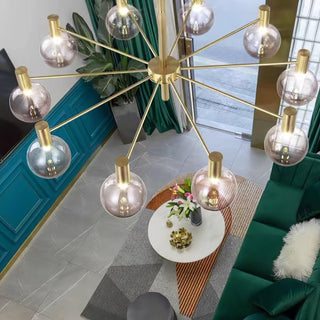 Lustra Lustre Globe En Verre Cadre Doré Moderne