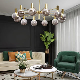 Lustra Lustre Globe En Verre Cadre Doré Moderne